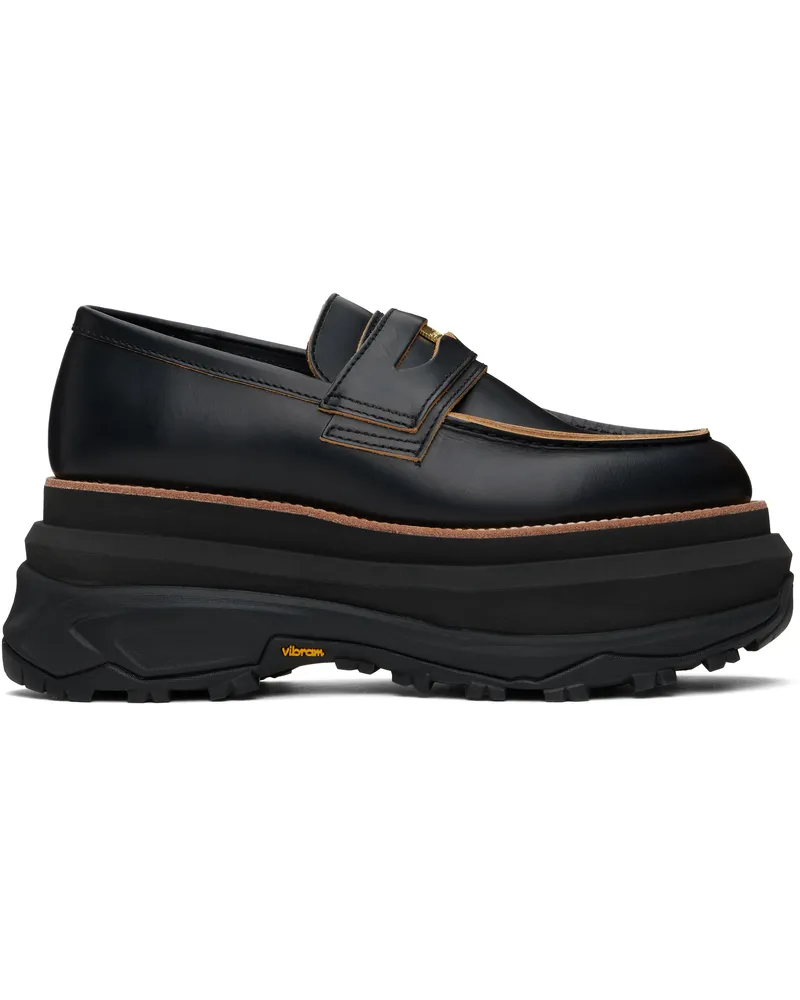 Sacai Black Leather Loafers 001