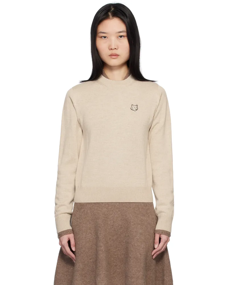 Kitsuné Beige Bold Fox Head Sweater H218