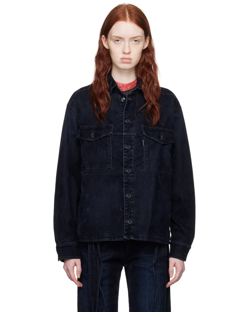 OTTOLINGER Navy Oversized Denim Jacket Midnite