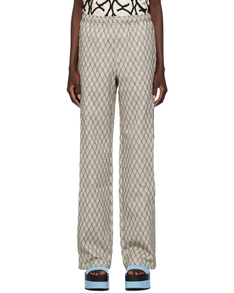 Andersson Bell Beige & Blue Makeni Trousers Beige
