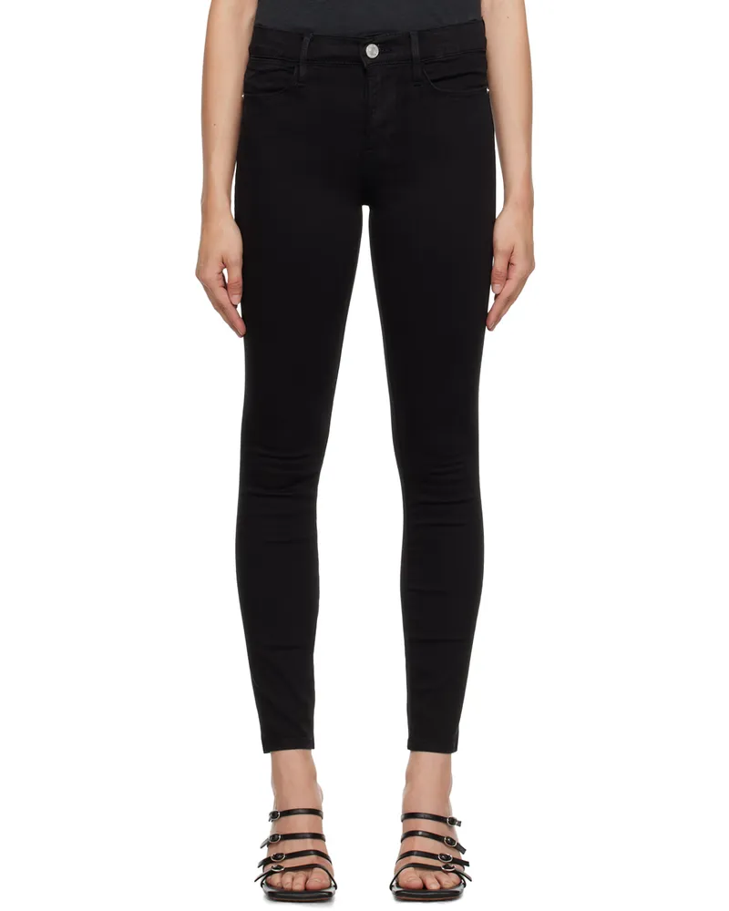 Frame Denim Black 'Le High Skinny' Jeans Film