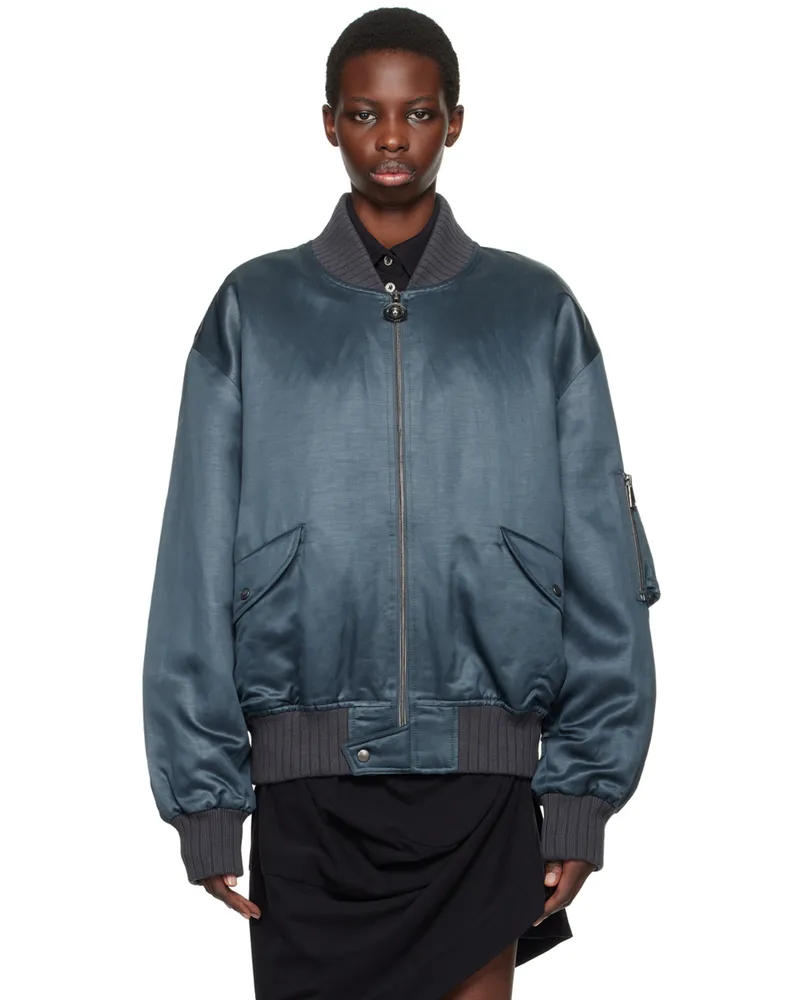 Vivienne Westwood Gray Bernardo Bomber Jacket P404