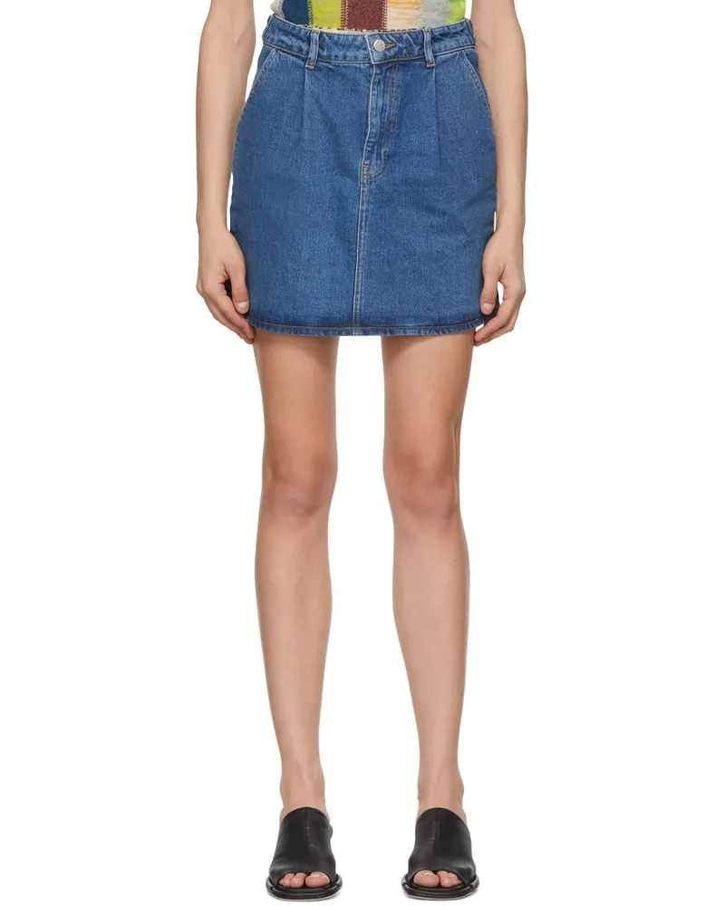 ROTATE Birger Christensen Blue Camilla Mini Skirt 18-4141