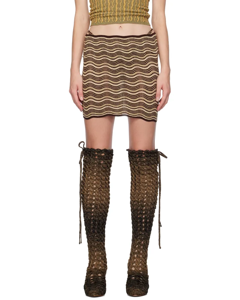 Isa Boulder SSENSE Exclusive Beige & Brown Miniskirt Tiger