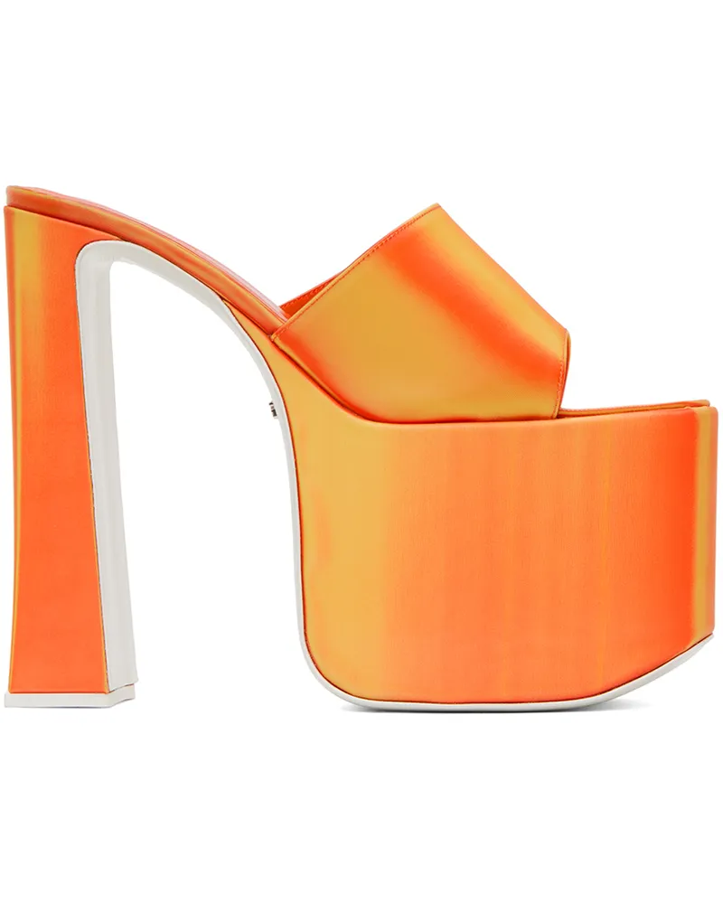 GCDS Orange Holographics Heeled Sandals Orange