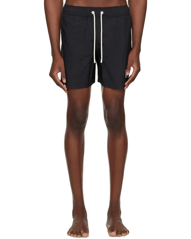 Palm Angels Black Monogram Swim Shorts White