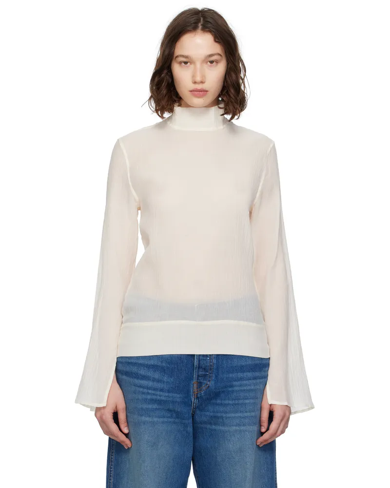 Totême Off-White Slit Sleeve Blouse Ecru