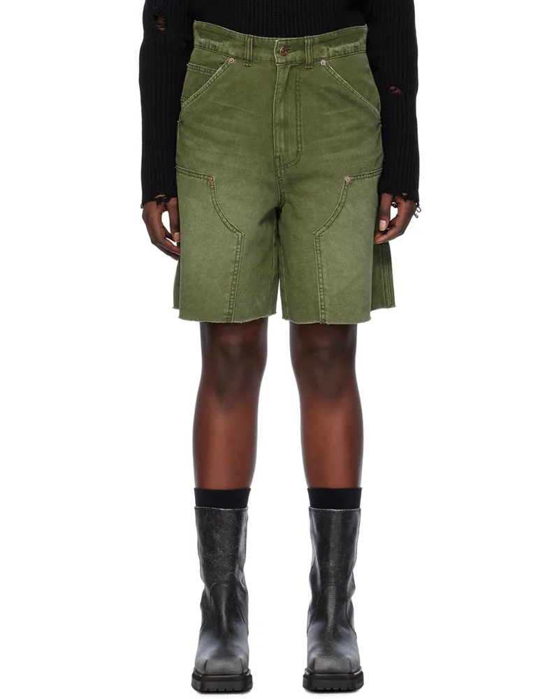 WE 11 DONE Khaki Faded Shorts Khaki