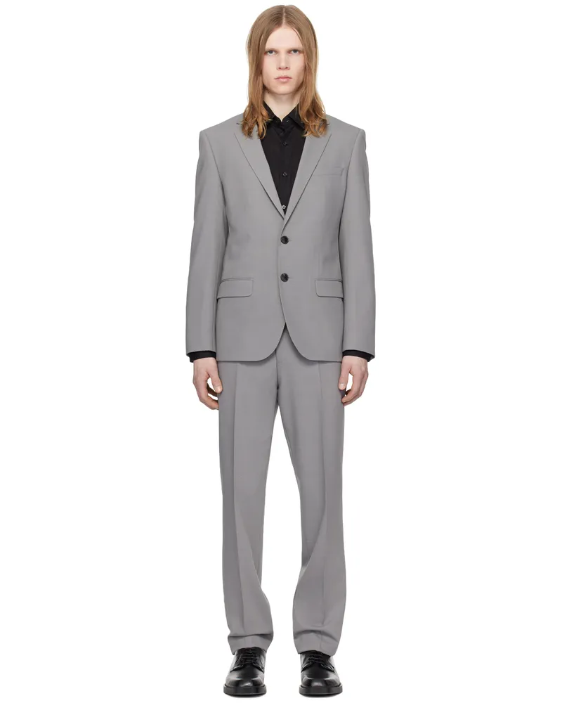 HUGO BOSS Gray Slim-Fit Suit 055-light