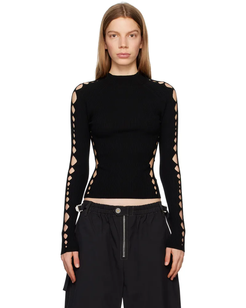 Dion Lee Black Snake Diamond Sweater Black