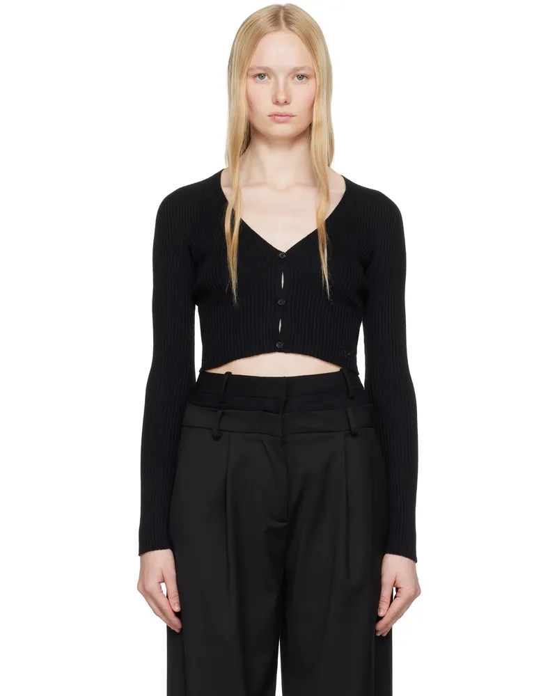 Courrèges Black Solar Light Rib Cardigan 9999