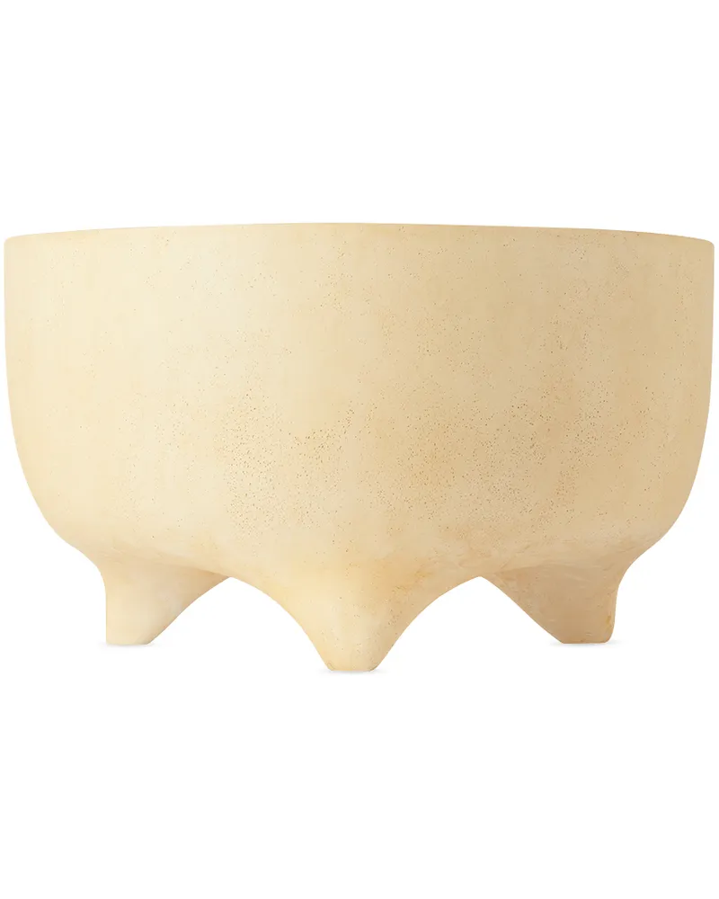 ferm LIVING Beige Evoke Pot Low Vase Warm
