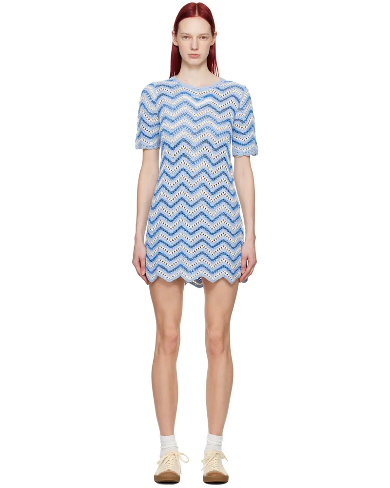 Ganni Blue Striped Minidress 694