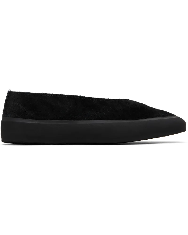 Le Monde Béryl Black Apres Sci Suede Shearling Loafers Black