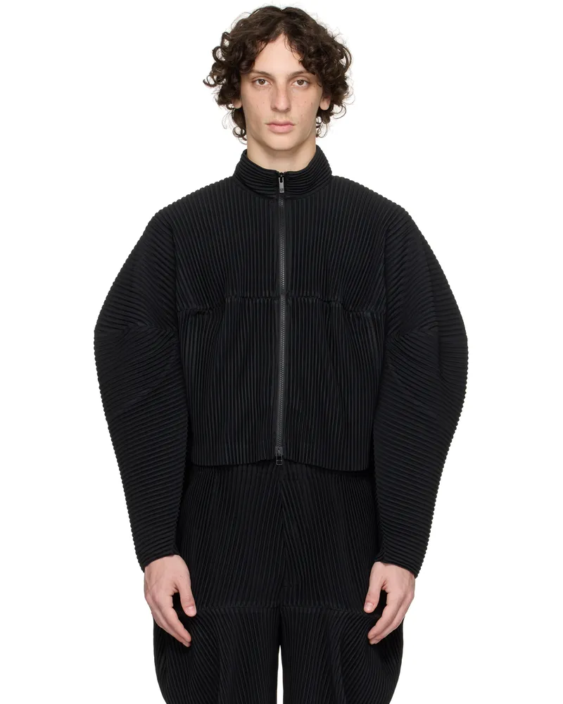 Issey Miyake Black Kinetic Sculpture Jacket 15-black
