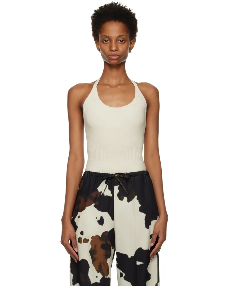 Dries van Noten Off-White Halter Bodysuit 8