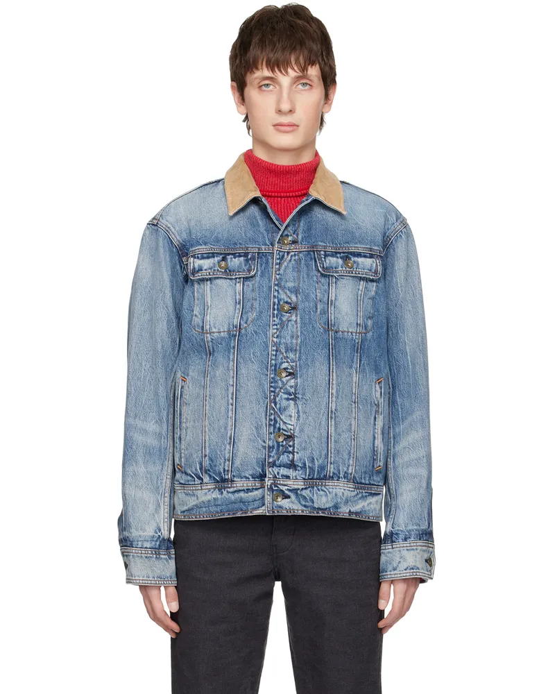 Rag & Bone Blue Eli Trucker Denim Jacket Dale