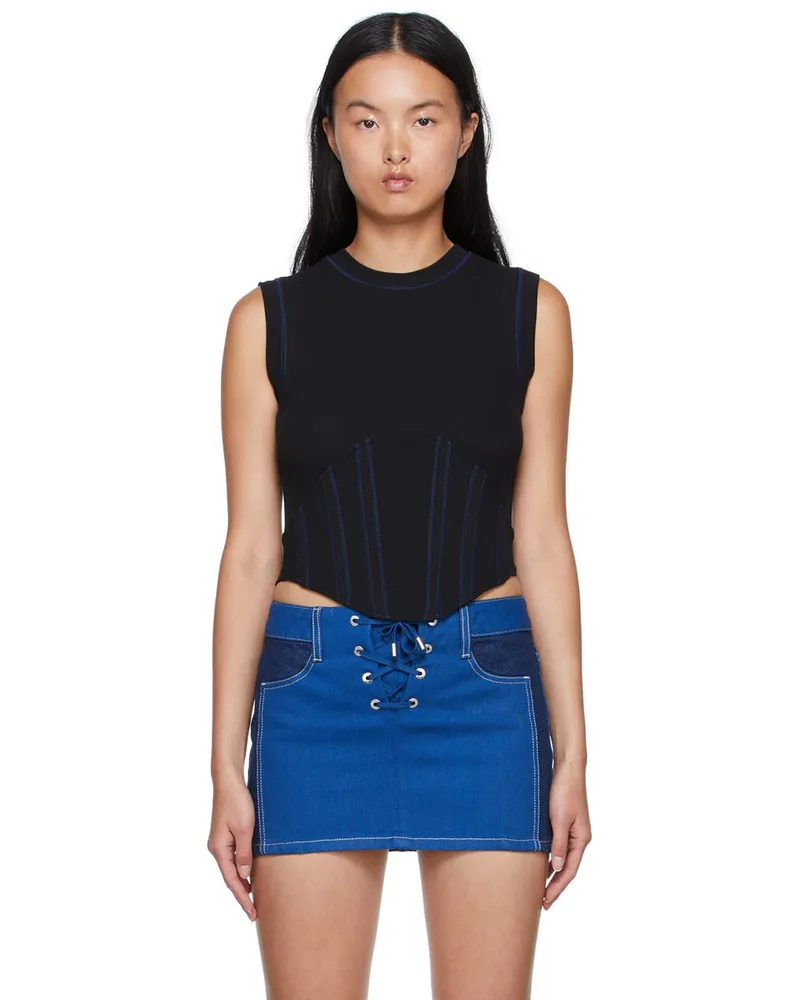 Dion Lee Black Cotton Tank Top Black
