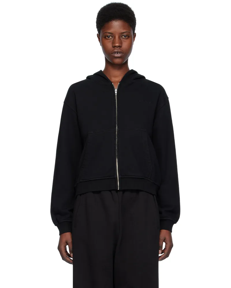 WE 11 DONE Black Zip Hoodie Black