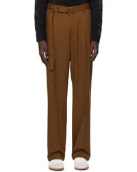 CMMN SWDN Brown Omari Double Pleated Trousers Brown