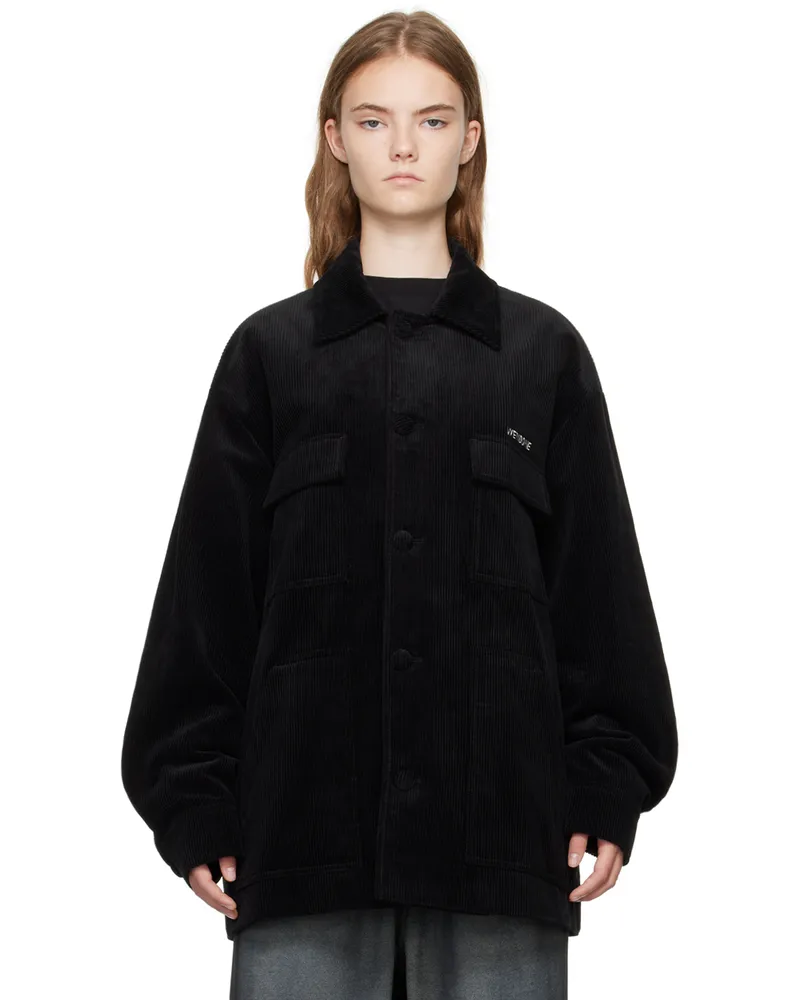 WE 11 DONE Black Four-Pocket Jacket Black