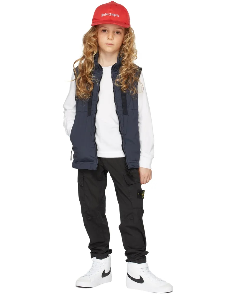 Stone Island Kids Navy Hooded Vest V0028