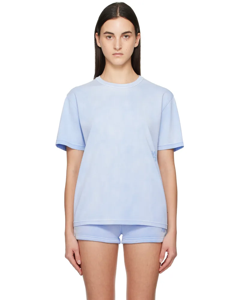 Alexander Wang Blue Puff Logo T-shirt Washed