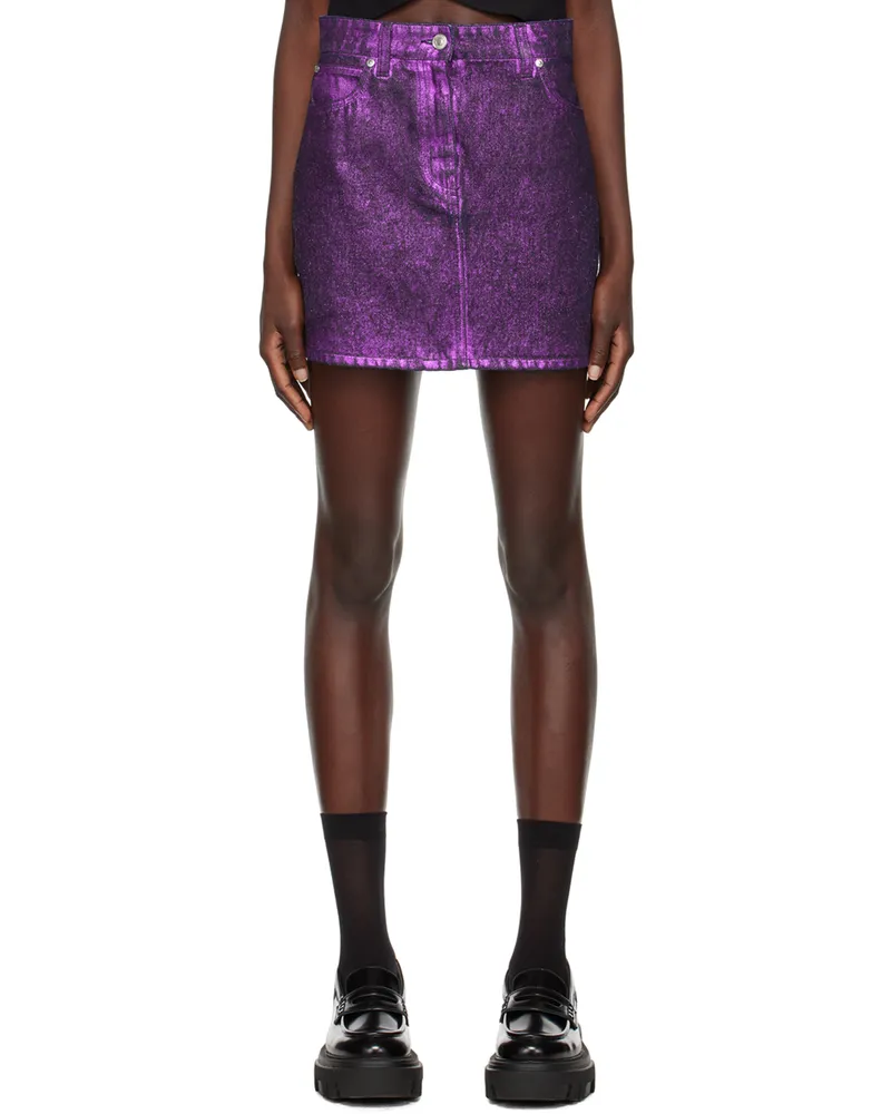 MSGM Purple & Black Miniskirt Violet