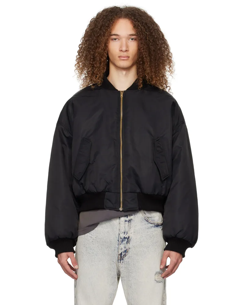 WE 11 DONE Black Puff Bomber Jacket Black