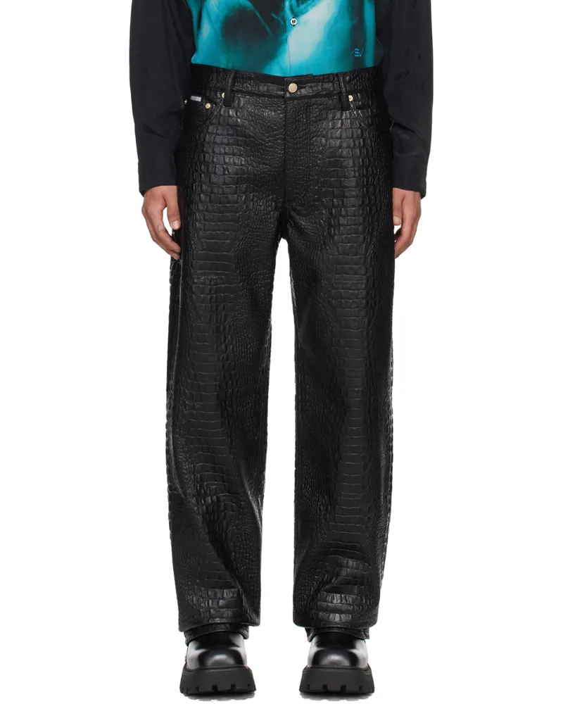 Eytys Black Benz Faux-Leather Pants Black