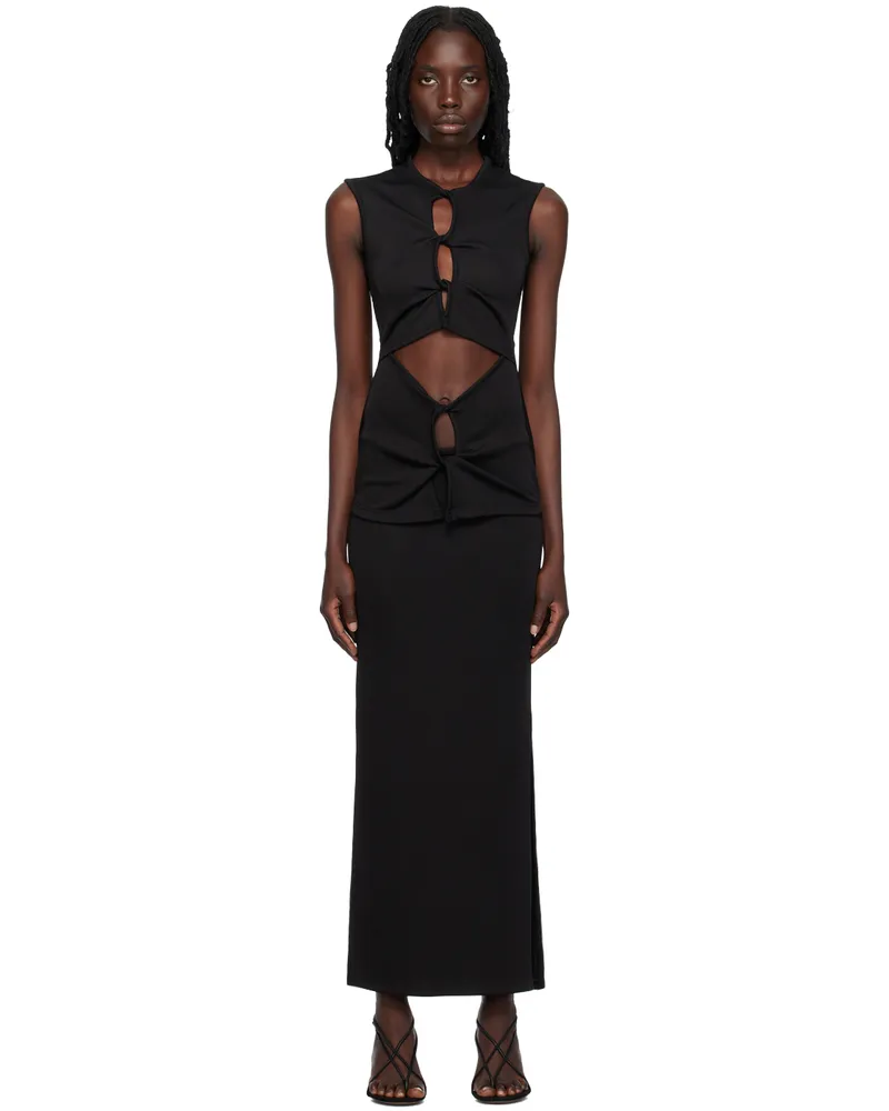 Christopher Esber Black Open Twist Maxi Dress Black