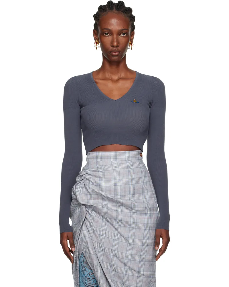Vivienne Westwood Blue Bea Cropped Sweater K409