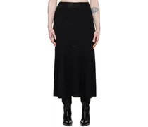 Black Fit & Flare Midi Skirt