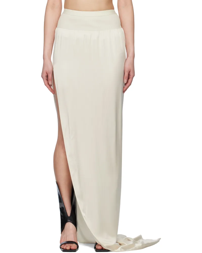 Rick Owens Off-White Hollywood Slit Maxi Skirt 41