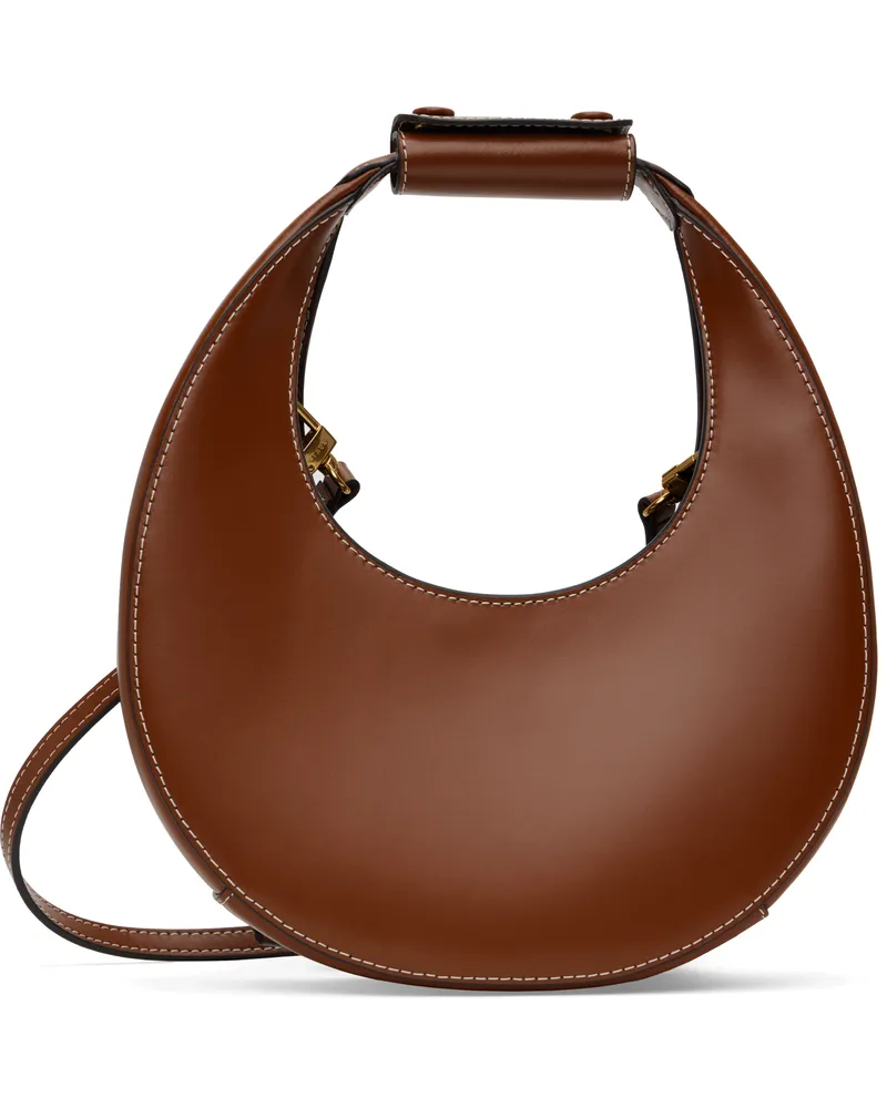 STAUD Brown Mini Moon Bag Tan