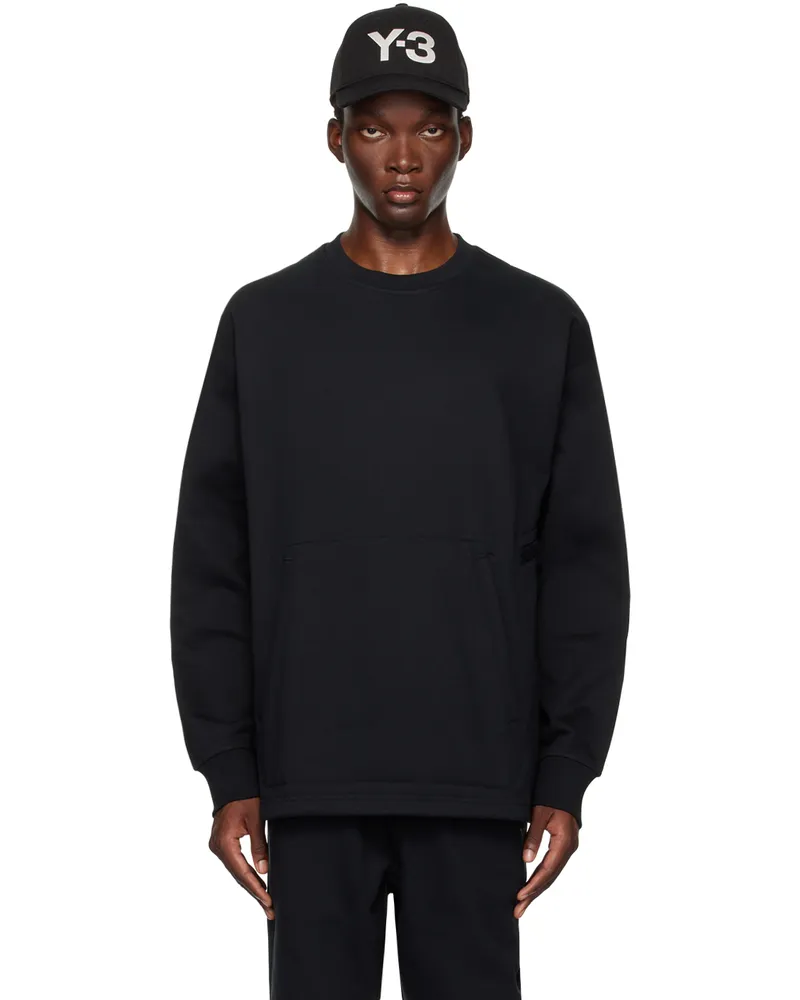 Y-3 Black Loose Crew Sweatshirt Black