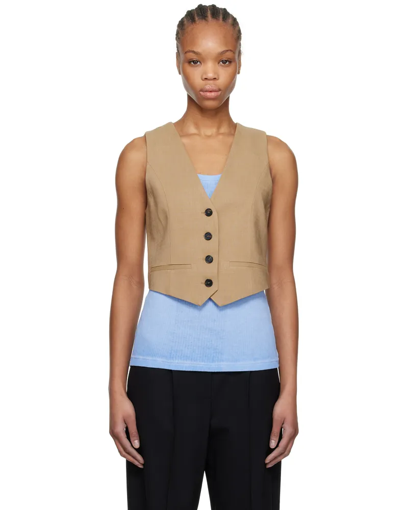 MSGM Beige Button Vest 24