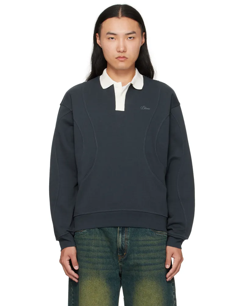 Dime Navy French Terry Rugby Polo Navy