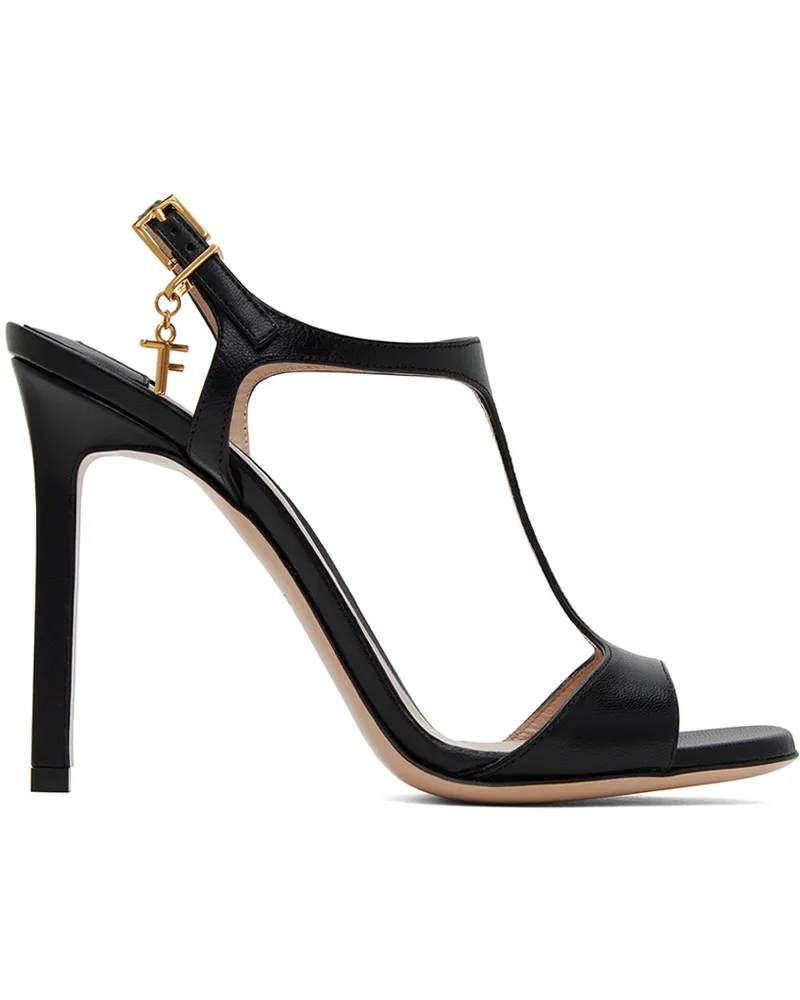 Tom Ford Black T-Strap Heeled Sandals 1n001