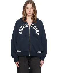 Undercover Navy Embroidered Logo Hoodie Navy