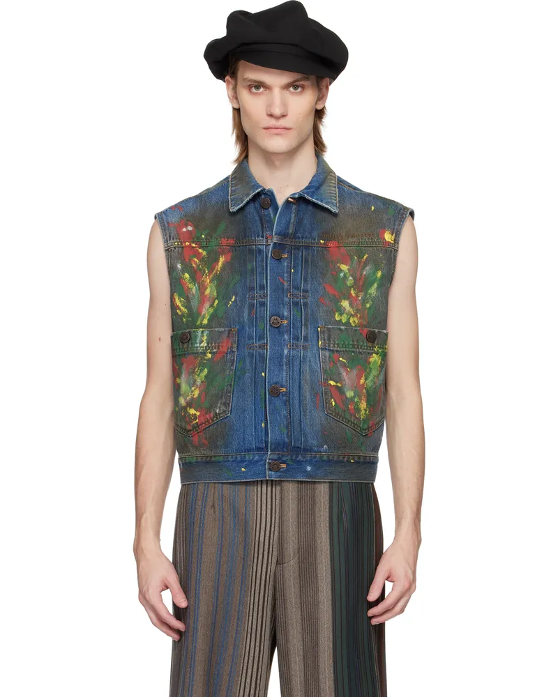 Vivienne Westwood Blue Marlene Denim Vest Ss25-o305