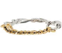 Silver & Gold Crystal Figaro Bracelet