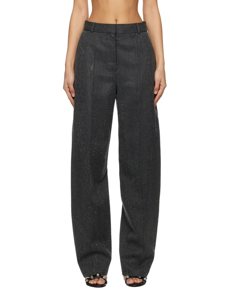 Alexander Wang Gray High Waist Trousers Charcoal