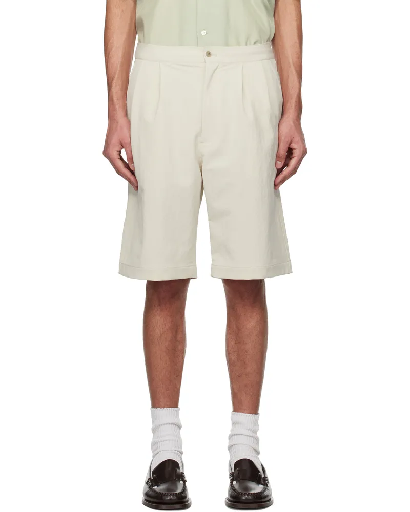 nanamica Beige Double Pleats Shorts Dry
