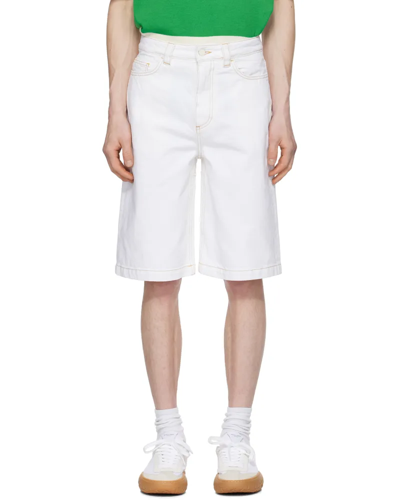 SUNNEI White Classic Denim Shorts 8173