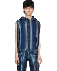 Charlie Constantinou Indigo Adjustable Fit Denim Vest Washed