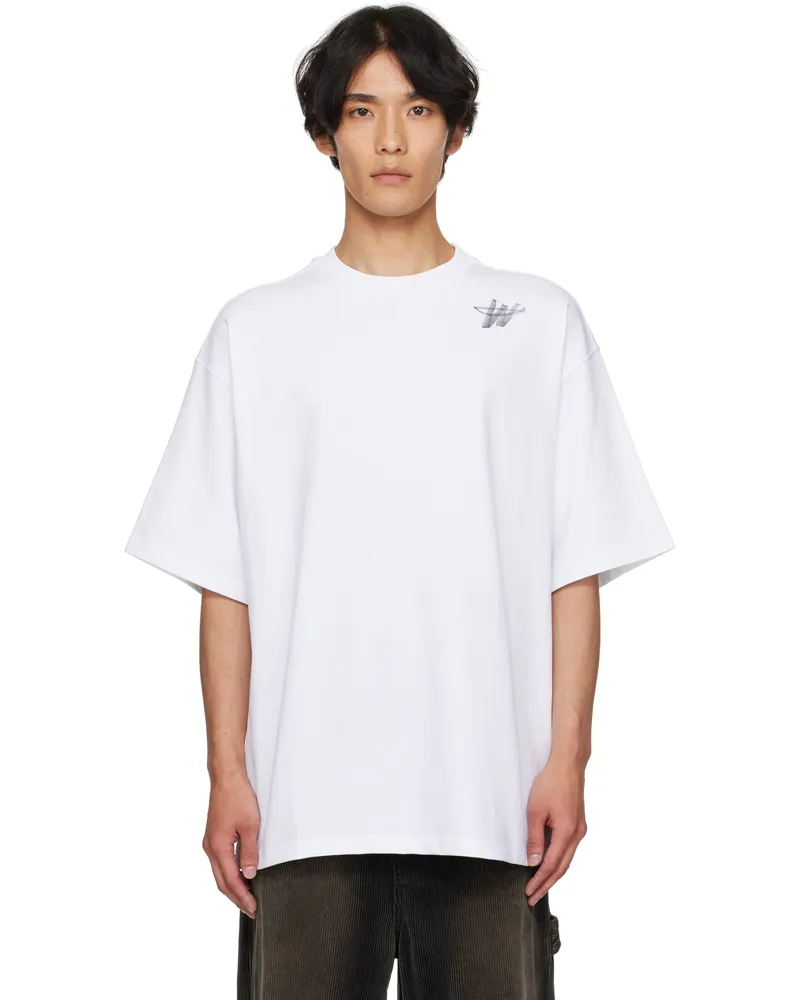 WE 11 DONE White Cotton 'WD' Logo T-shirt White