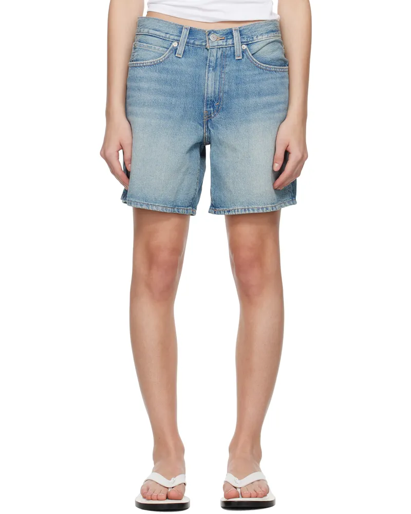 Levi's Blue 94 Baggy Denim Shorts Roll