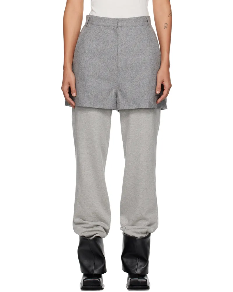 pushBUTTON Gray Jersey Combi Sweatpants Gray