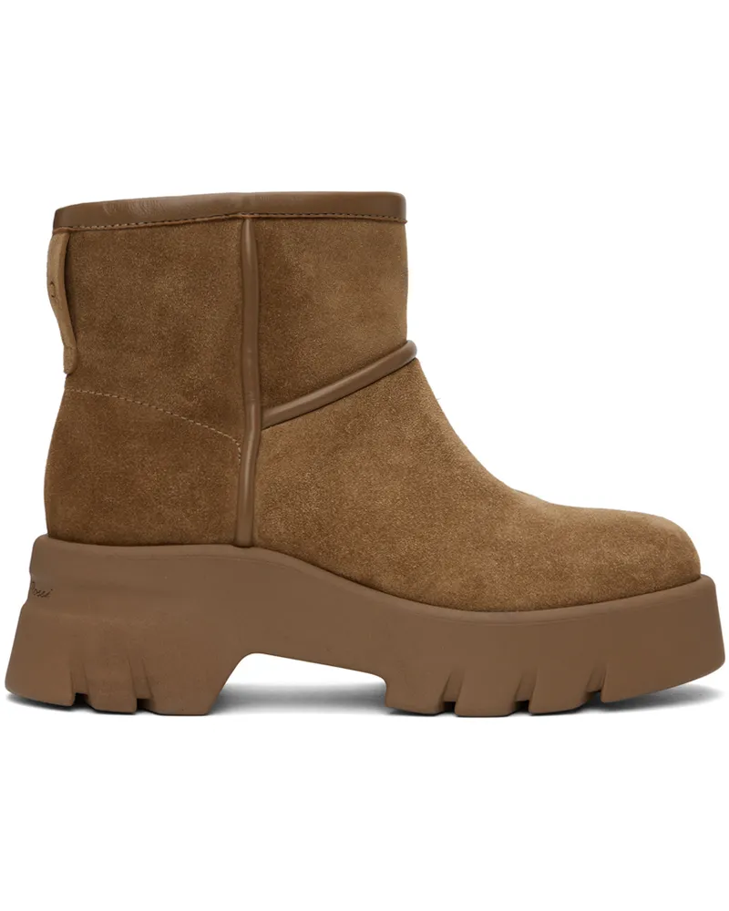 Gianvito Rossi Tan Shearling Ankle Boots Camel+camel+camel